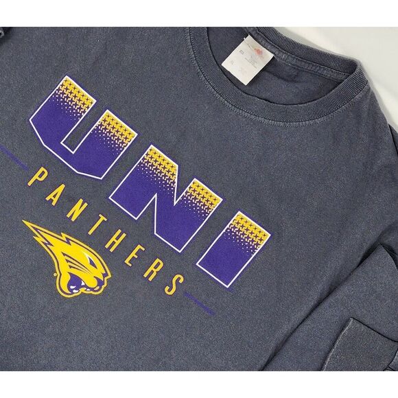 University of Northern Iowa UNI Panthers Long Sleeve T-Shirt Gray Men's XL EUC - Picture 1 of 9